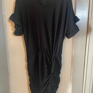 Michael Kors Elegant Little Black Ruffle Sleeve Dress M